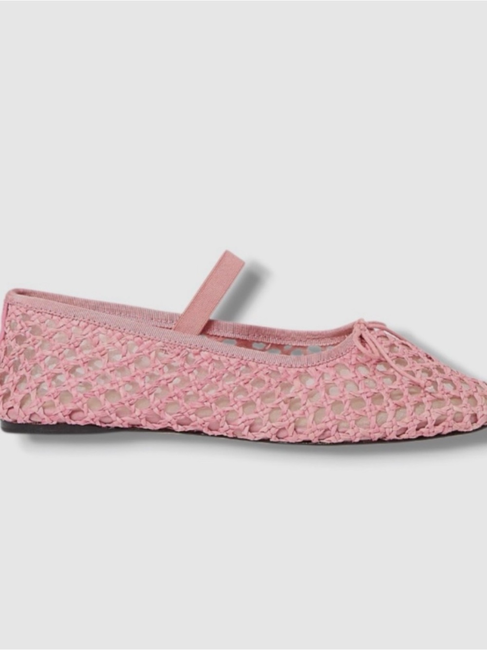 Loeffler Randall Pink Crochet Mary Jane Flat